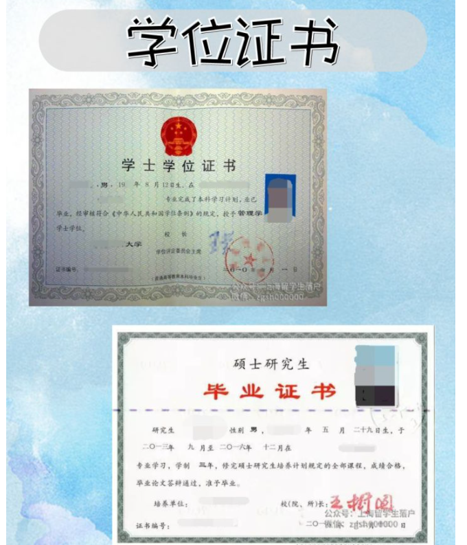 留学生落户上海申请材料