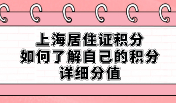 上海居住证积分个人打分攻略！如何了解自己的积分详细分值