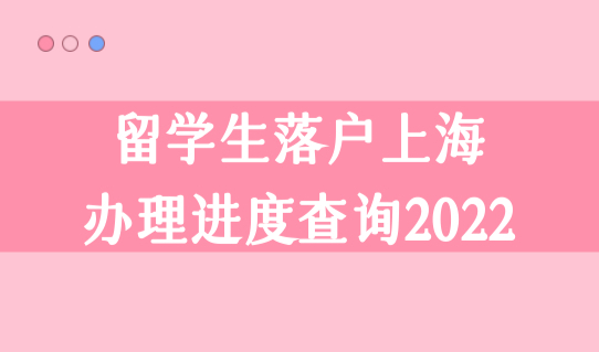 留学生落户上海办理进度查询2022，上海一网通办落户流程细则