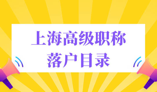 上海高级职称落户目录（2023最新版），人才直接落户条件