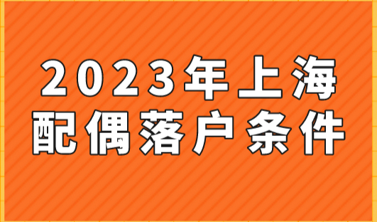 2023年上海配偶落户条件（上海居转户+人才引进落户）