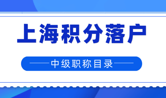 2024年上海中级职称落户政策条件，付可用中级职称目录