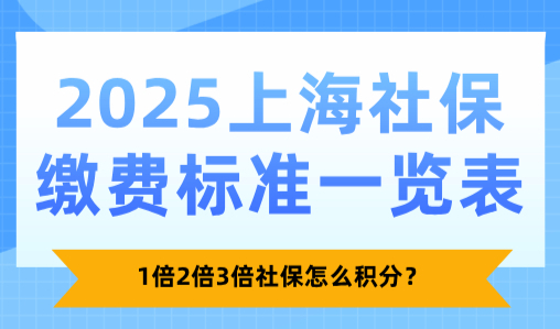 2025上海社保缴费标准一览表，1倍2倍3倍社保怎么积分？