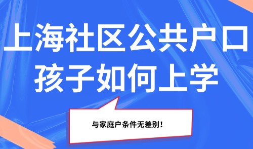 2025上海社区公共户口孩子如何上学？与家庭户条件无差别！