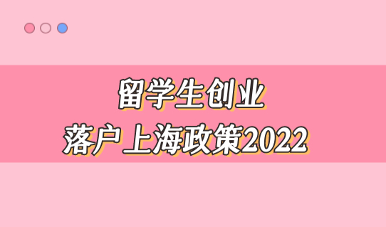 留学生创业落户上海政策2022，社保减半缴纳！